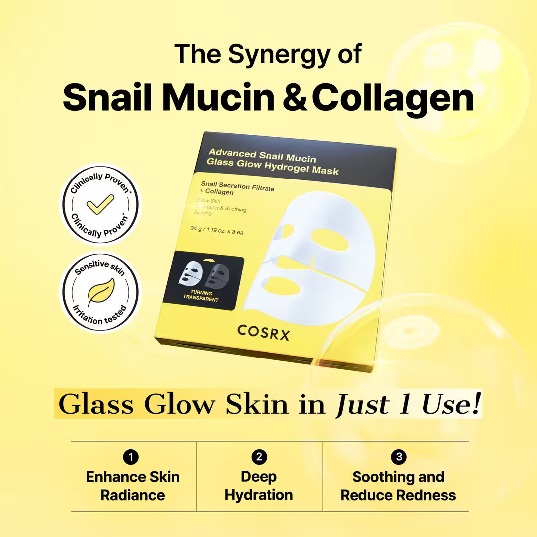 Advanced Snail Mucin Glass Glow Hydrogel Mask (3ea)