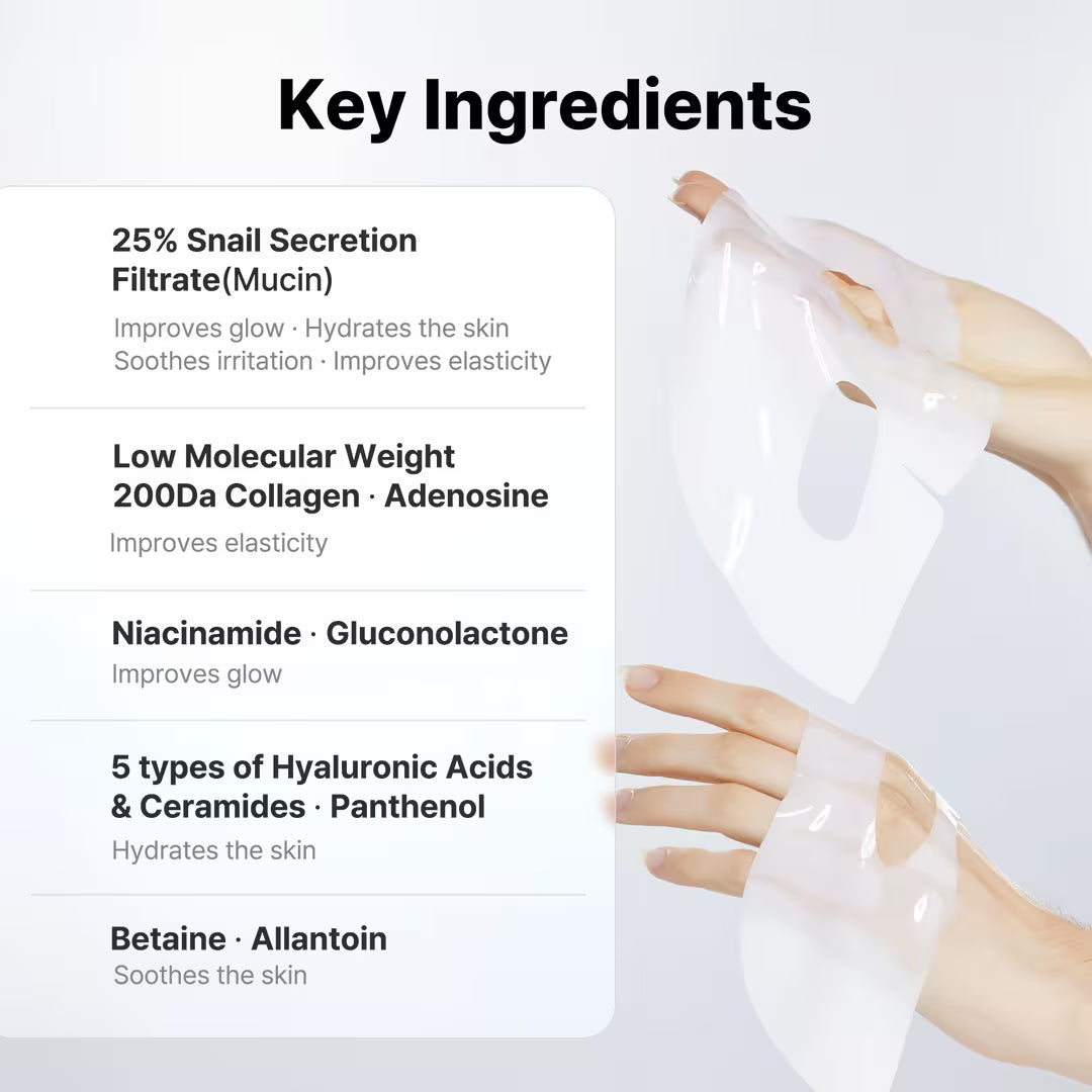 Advanced Snail Mucin Glass Glow Hydrogel Mask (3ea)