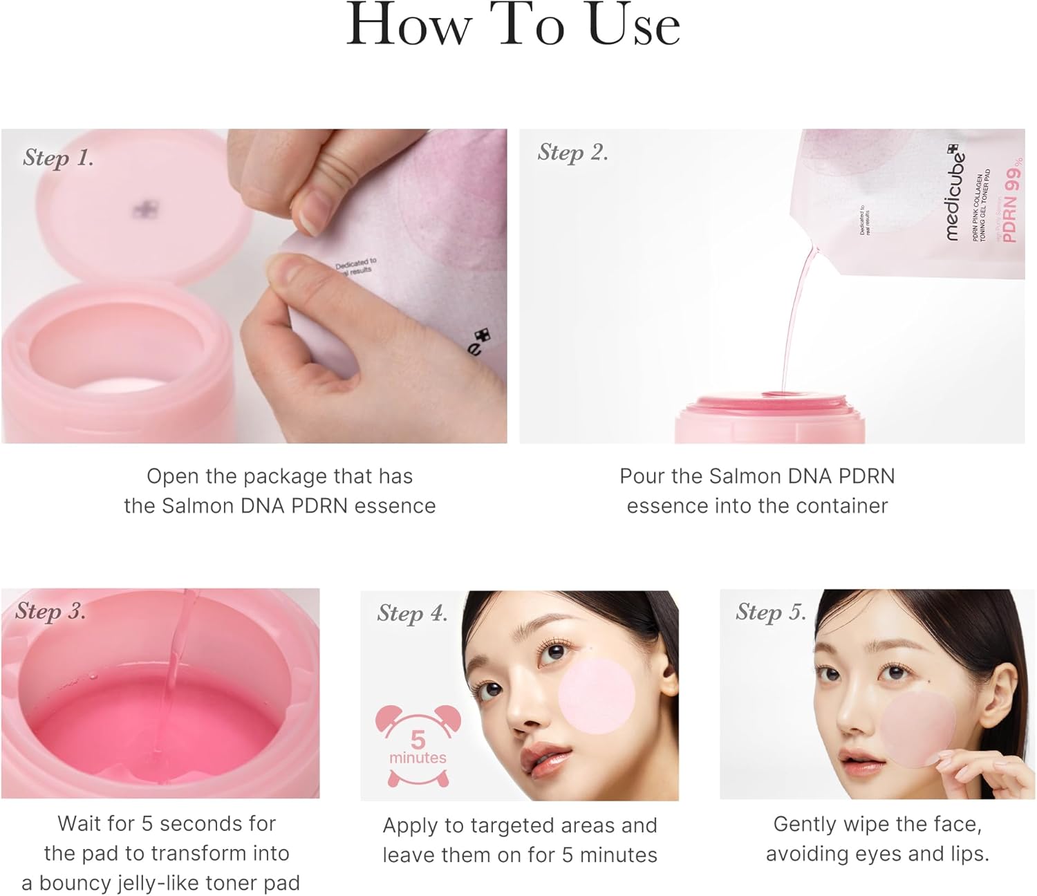 PDRN Pink Collagen Toning Gel Toner Pad (70pcs)